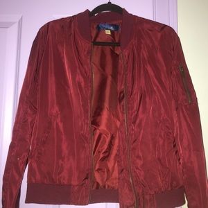 Burgundy Bomber Jacket
